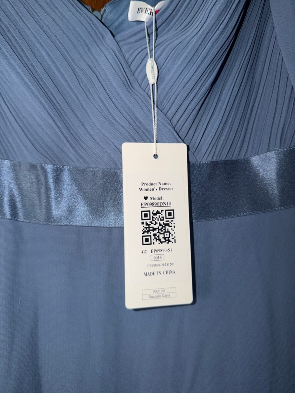 Ever Pretty Dusty Blue V-Neck Flutter Sleeve Maxi Gown Mother of the Bride XL-12 - Picture 2 of 9